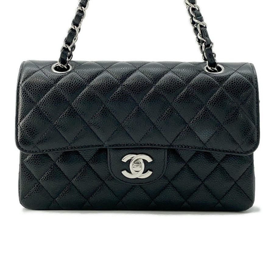 Chanel Calfskin Black Shoulder Bags
