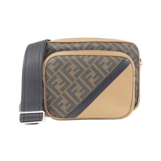 Fendi Coated Canvas Brown Shoulder Bags