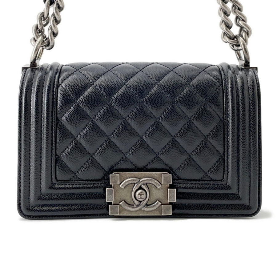Chanel Calfskin Black Shoulder Bags