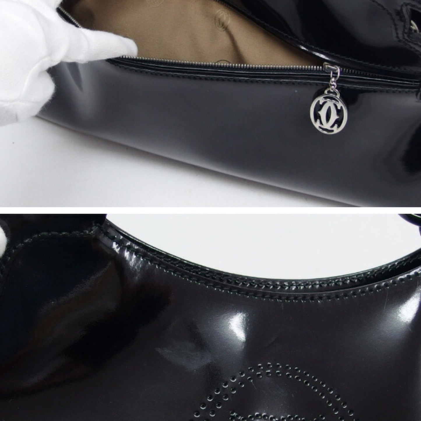Cartier Patent Black Handbags
