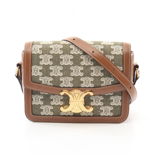 Celine Canvas Brown Shoulder Bags