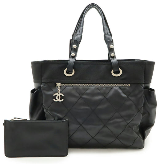 Chanel Coated Canvas Black Shoulder Bags