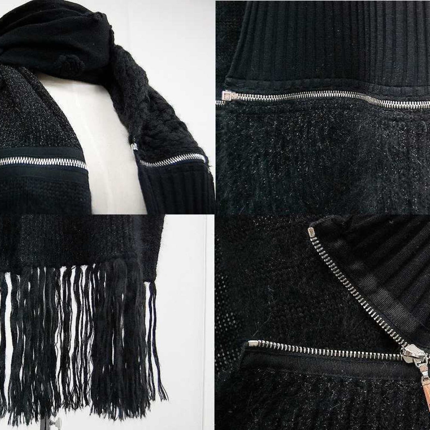 Chanel Wool Black Scarves