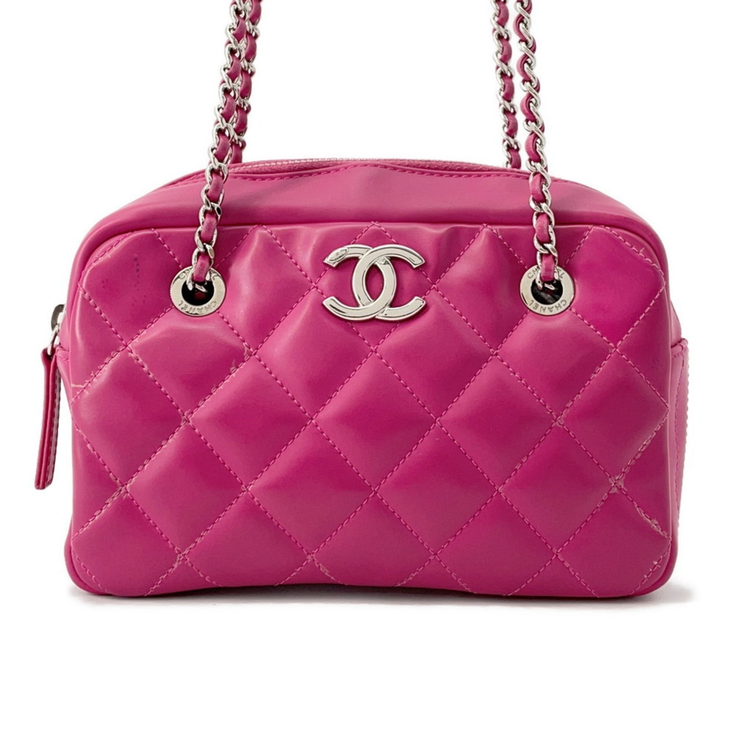 Chanel Faux Leather Pink Shoulder Bags