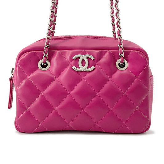 Chanel Faux Leather Pink Shoulder Bags