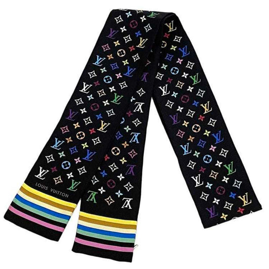 Louis Vuitton Silk Black Scarves