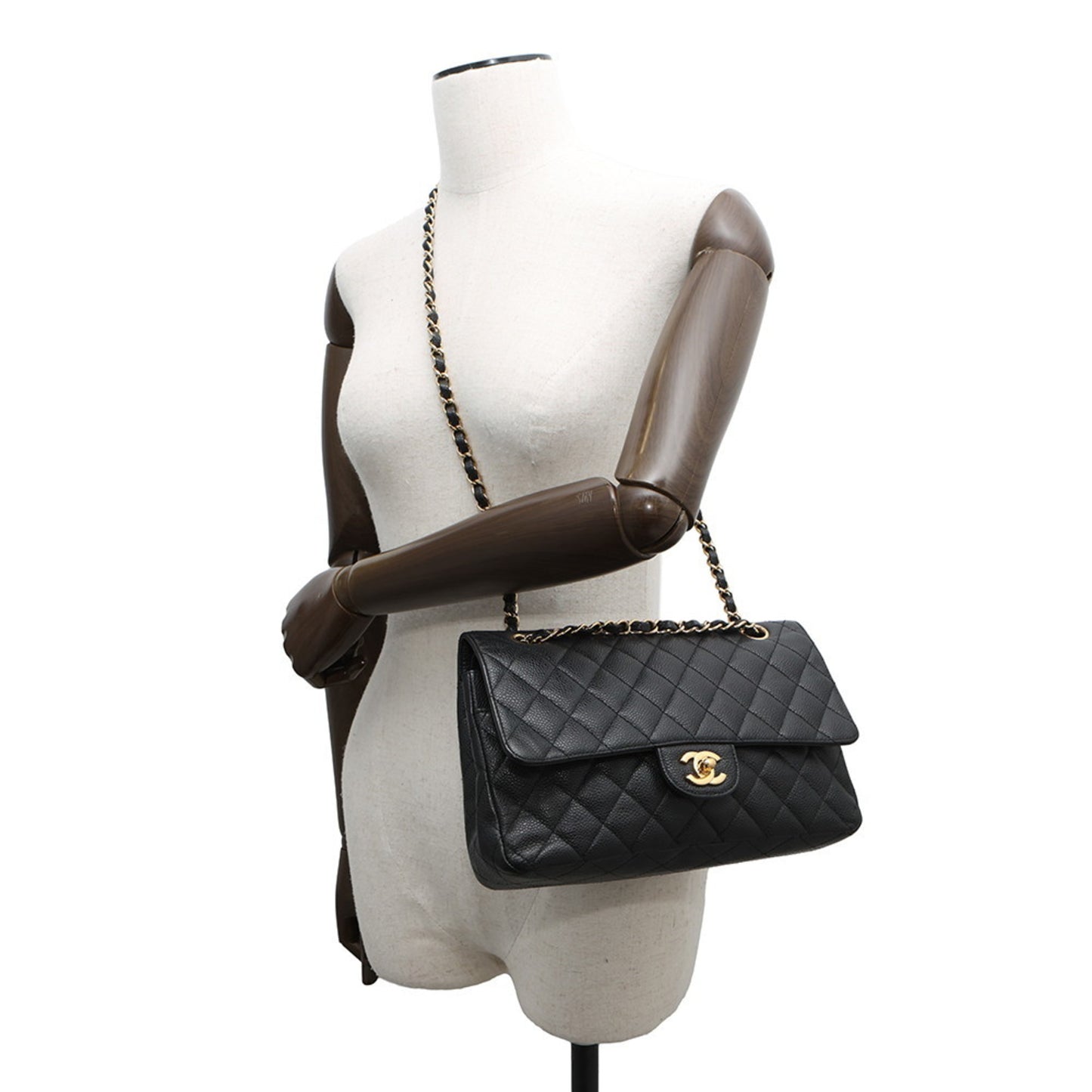 Chanel Calfskin Black Shoulder Bags