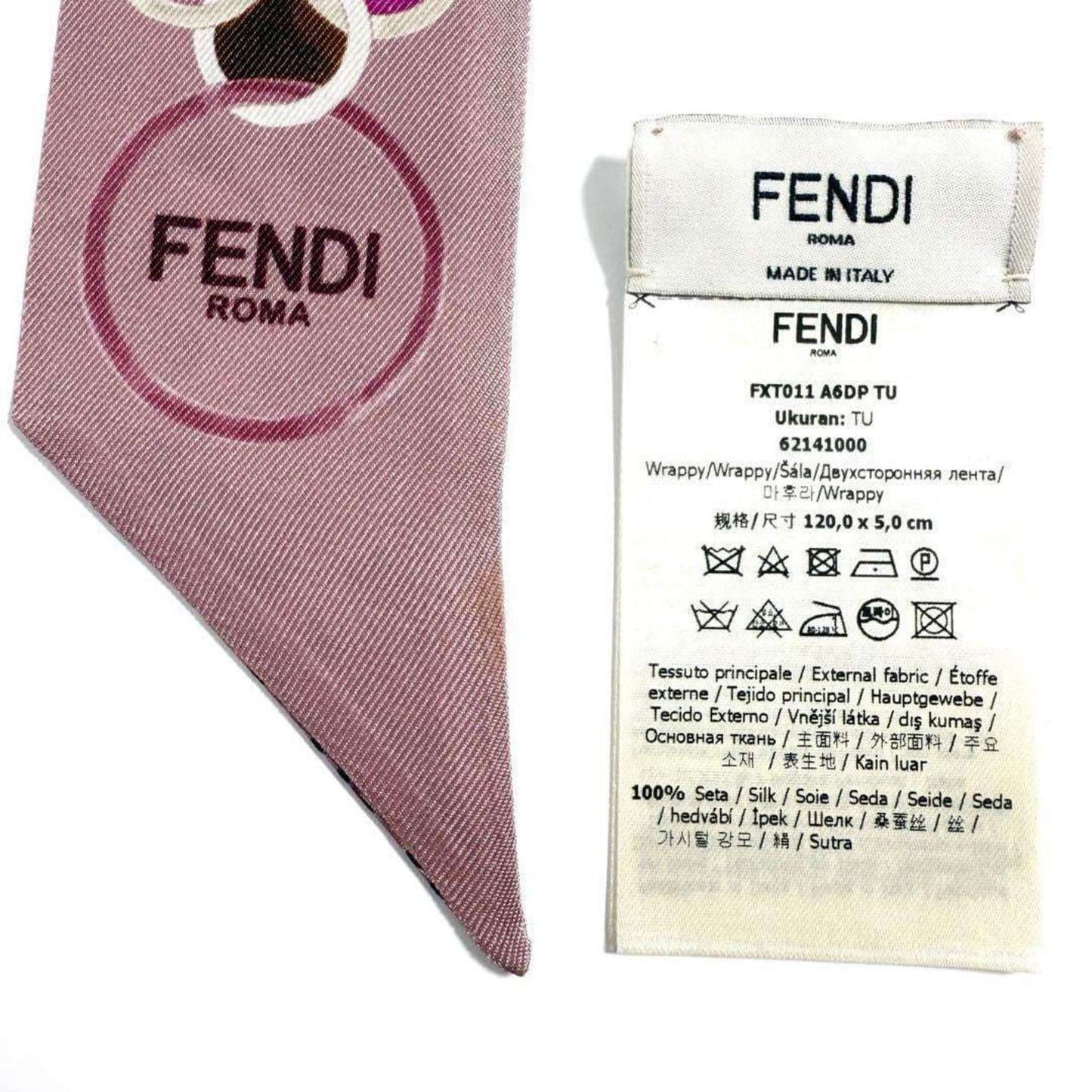 Fendi Silk Pink Scarves