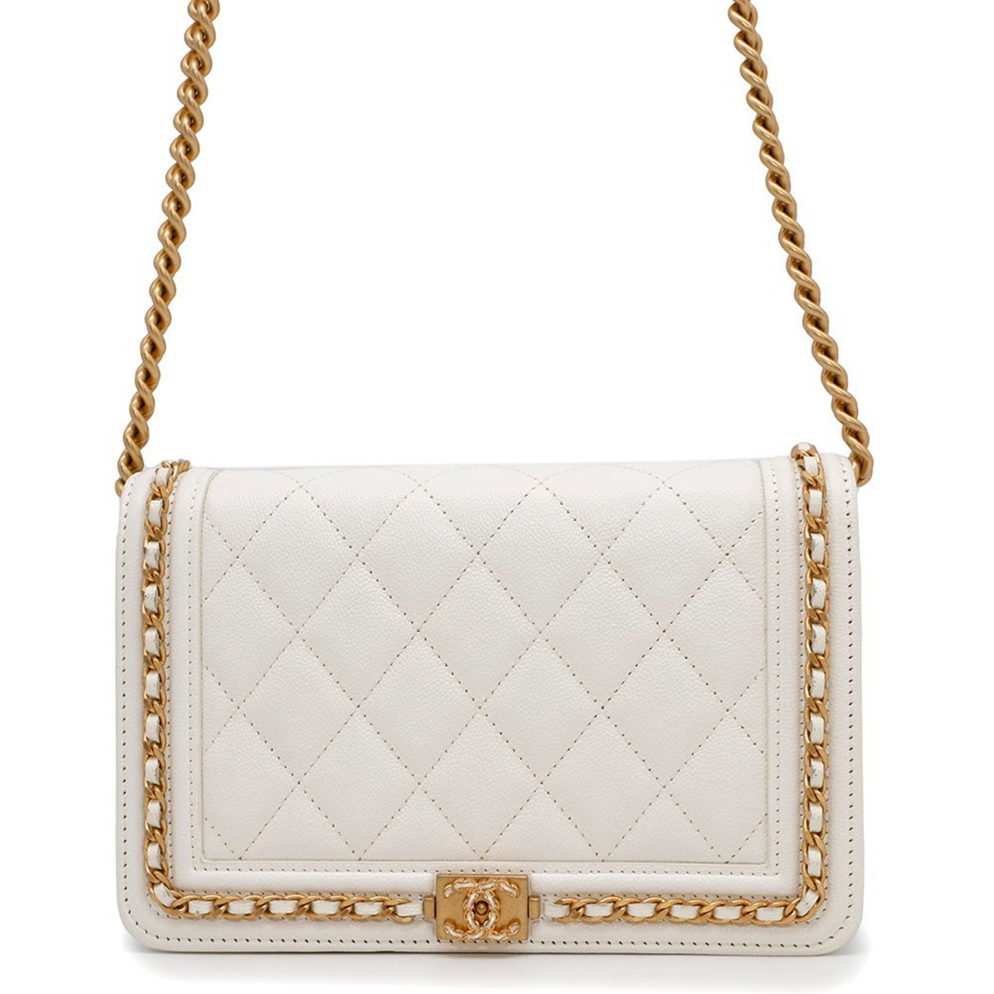 Chanel Calfskin White Shoulder Bags