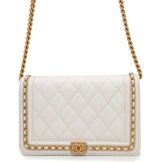 Chanel Calfskin White Shoulder Bags