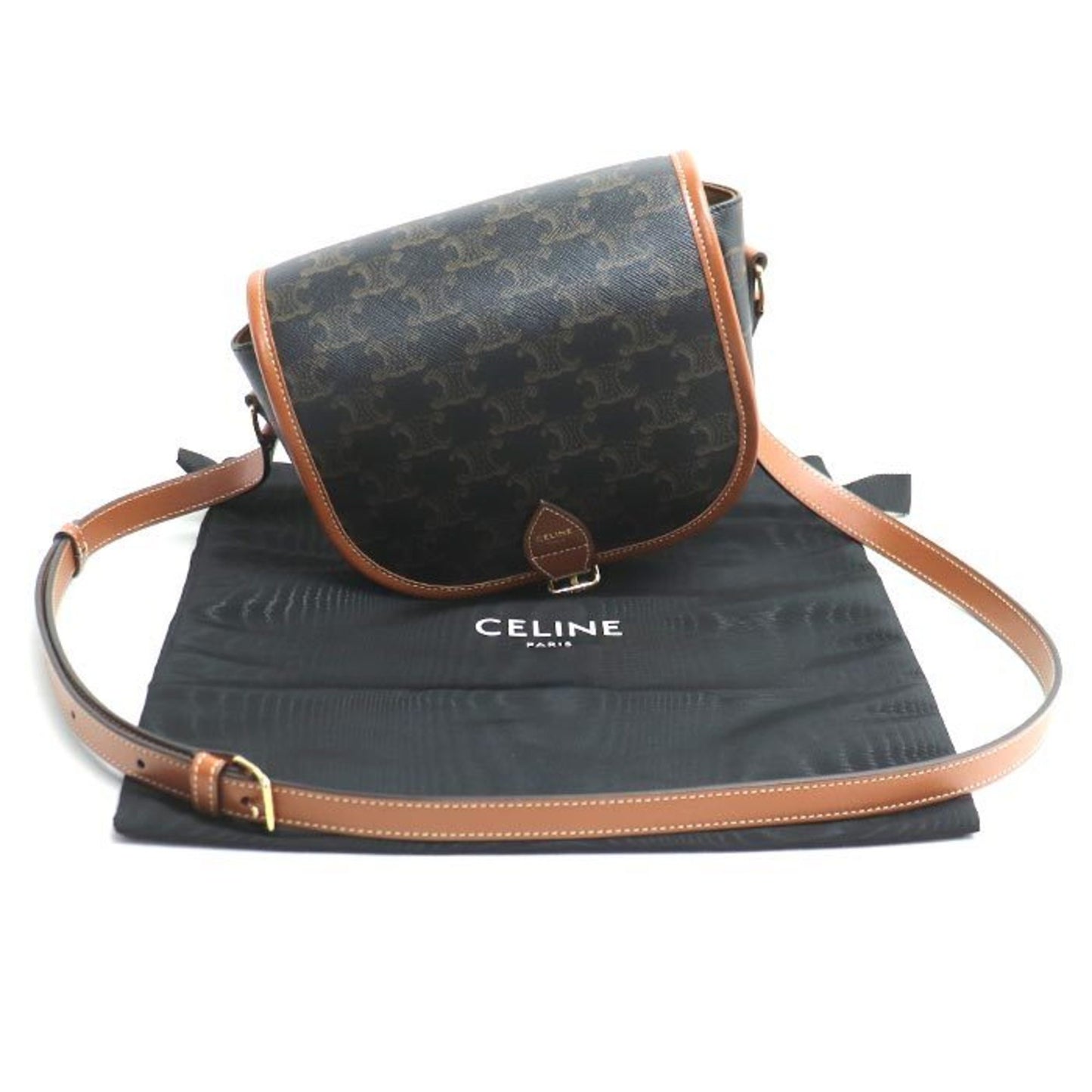 Celine Canvas Brown Shoulder Bags