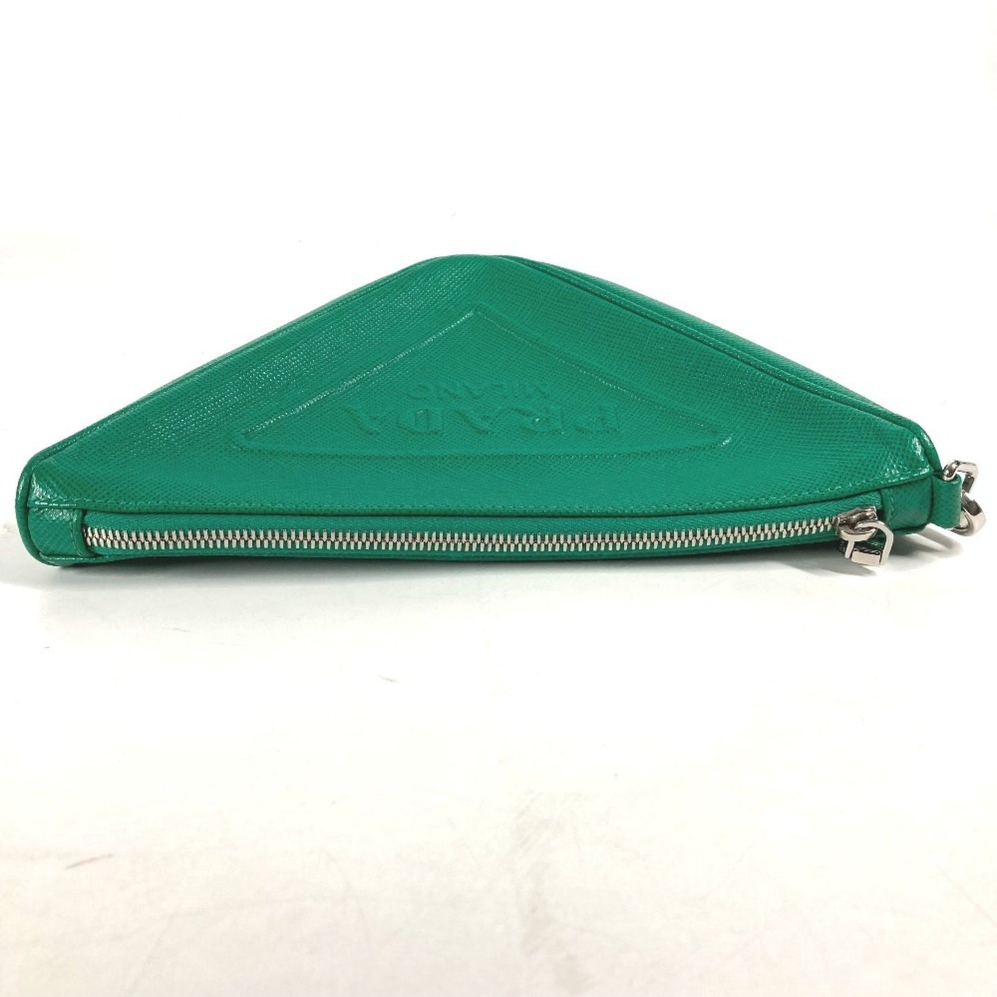 Prada Glossy Material Green Clutch Bags