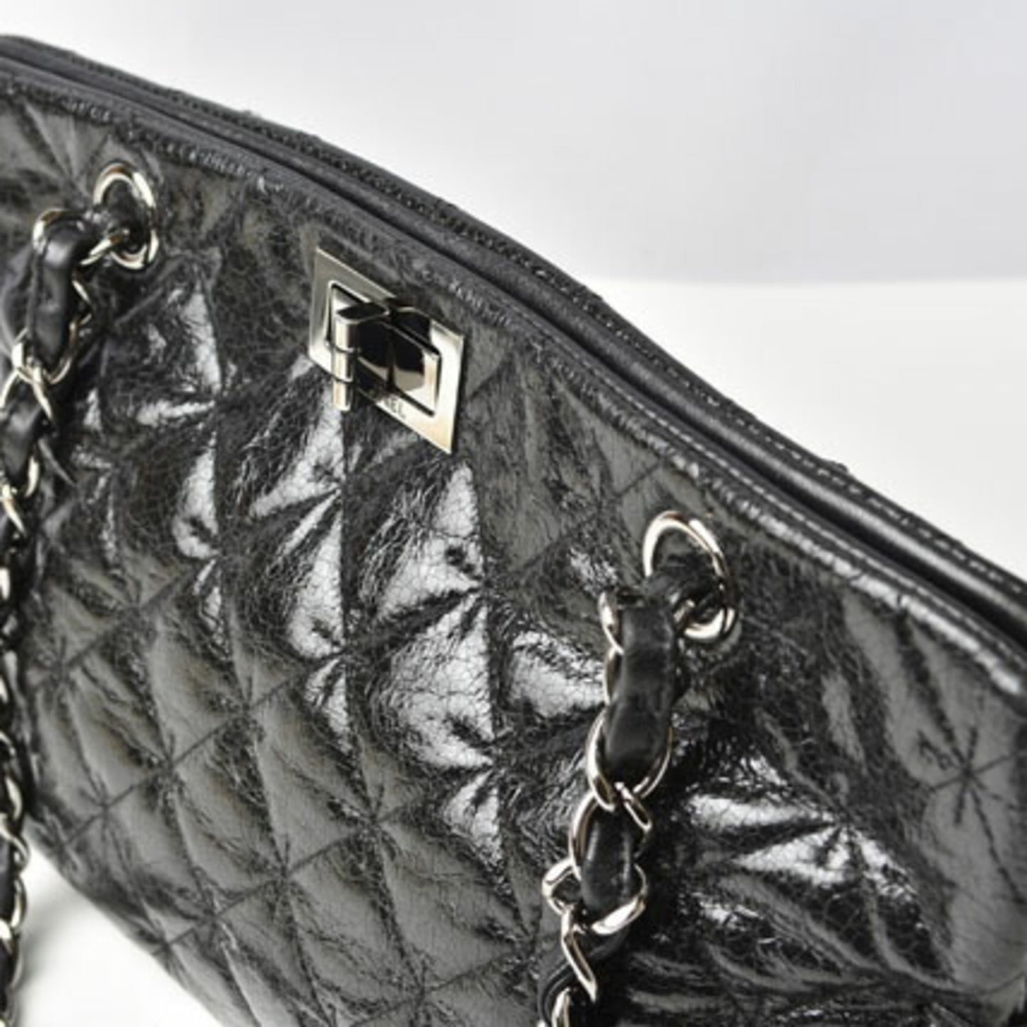 Chanel Patent Black Tote Bags