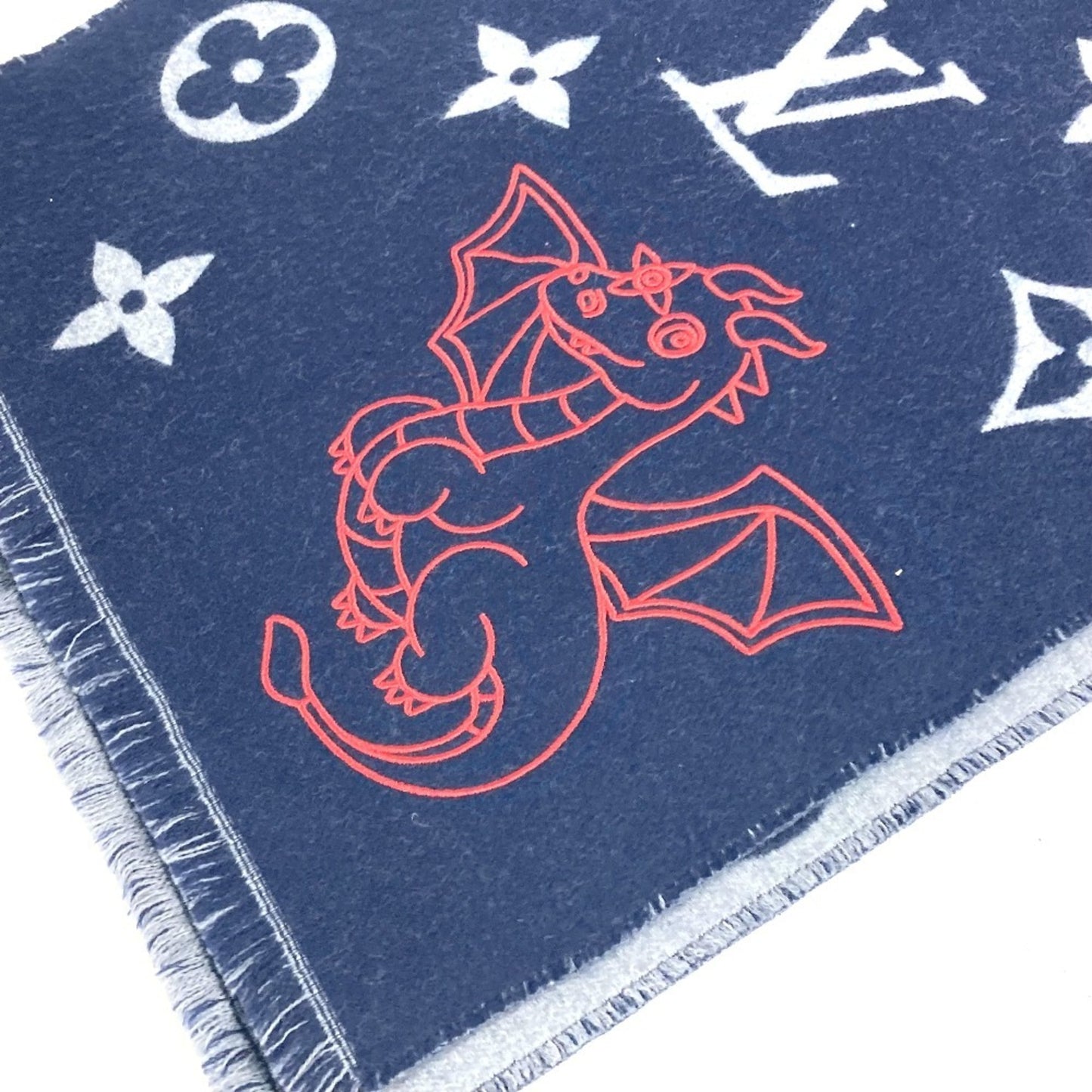 Louis Vuitton Wool Blue Scarves