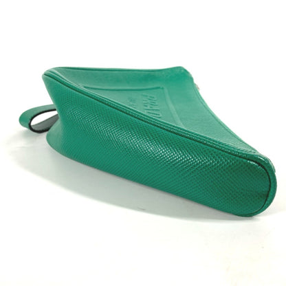 Prada Glossy Material Green Clutch Bags