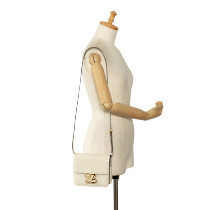 Fendi Patent White Shoulder Bags