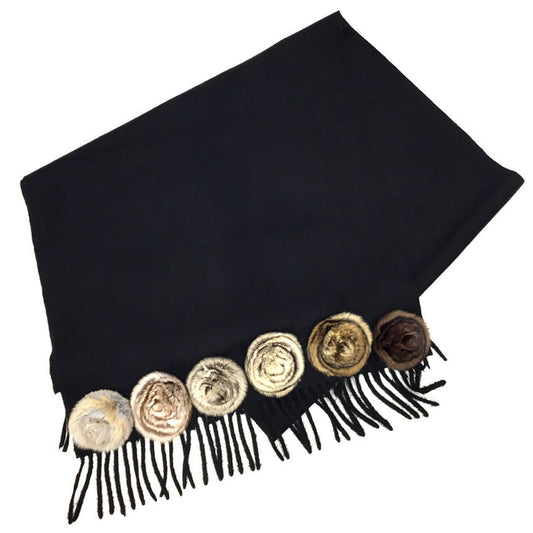 Fendi Cashmere Black Scarves