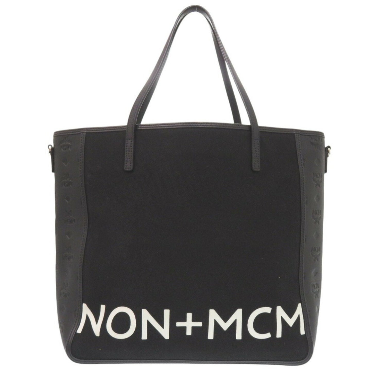 Mcm Canvas Black Tote Bags