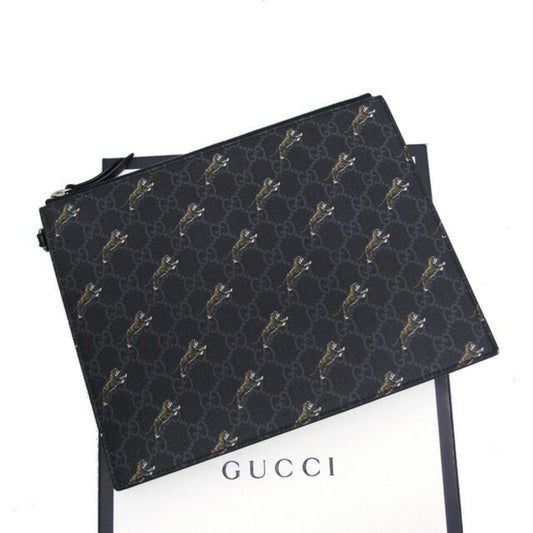 Gucci Coated Canvas Black Clutch Bags