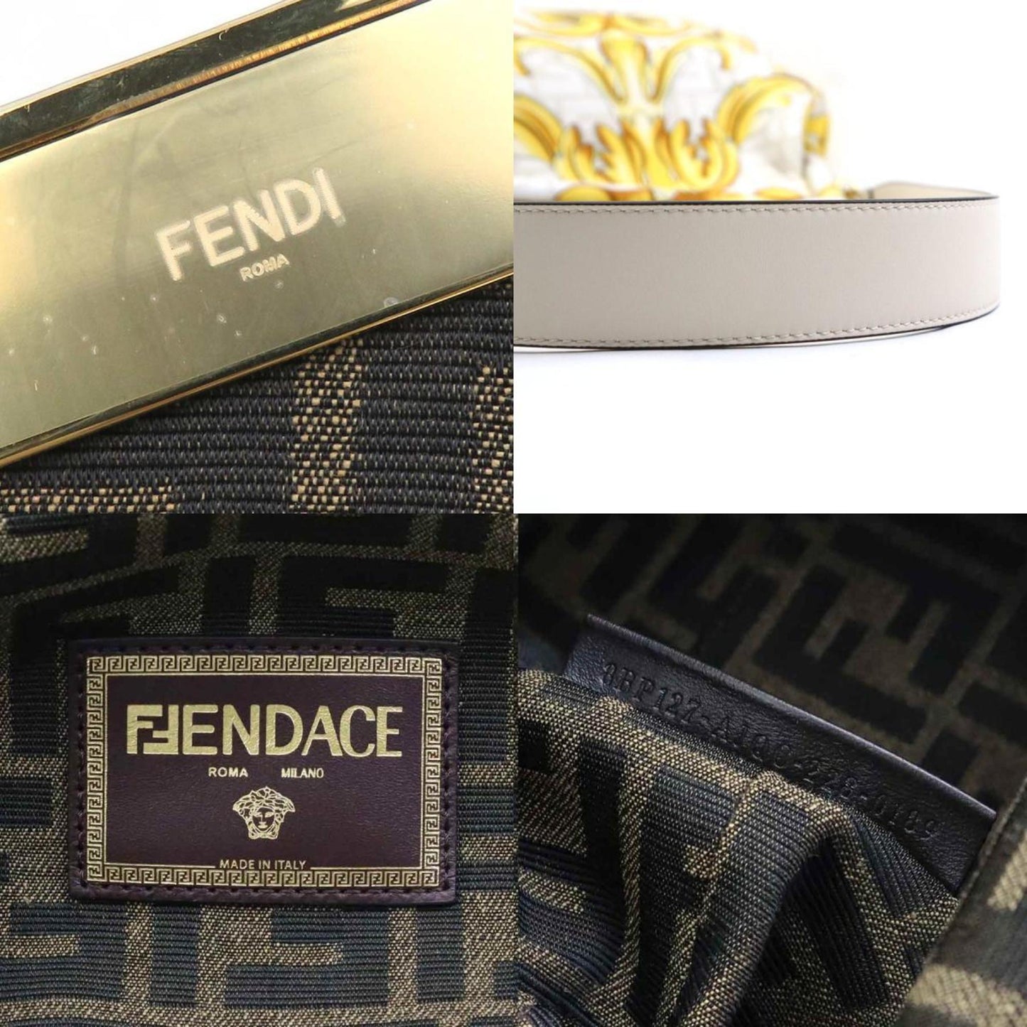 Fendi Canvas Gray Shoulder Bags