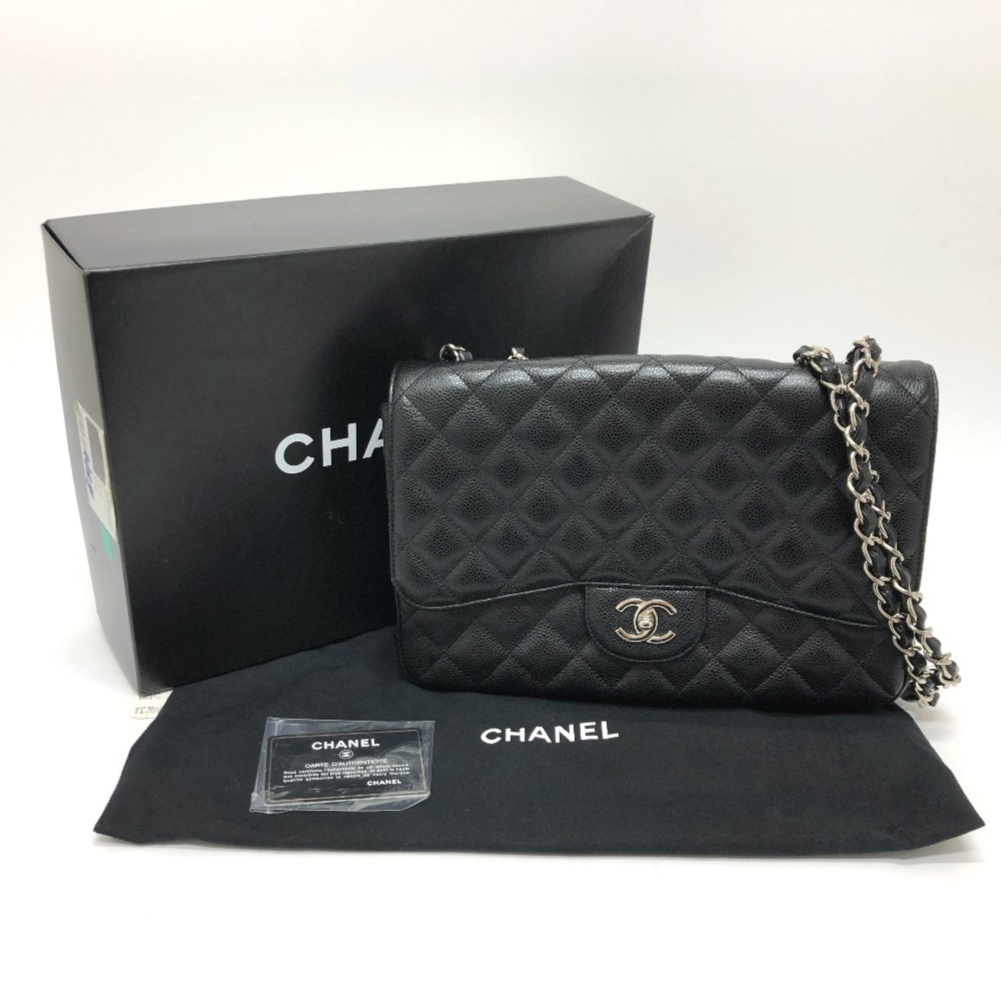 Chanel Calfskin Black Shoulder Bags