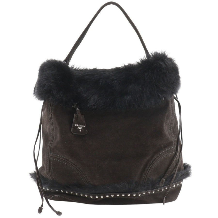 Prada Faux Fur Tote Bag with Dust Bag and Guarantee Card