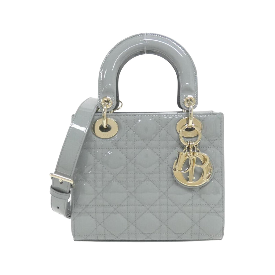 Dior Patent Leather Cannage Lady Bag with Shoulder Strap