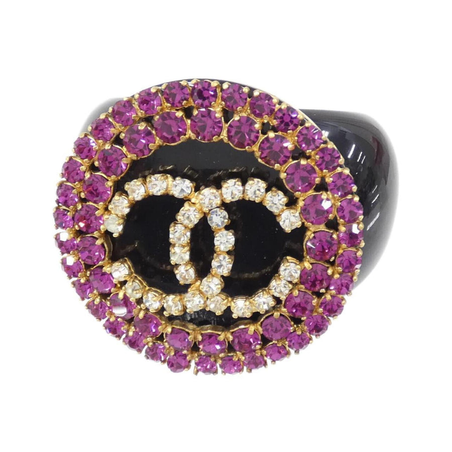 Chanel Rhinestone CC Logo Ring