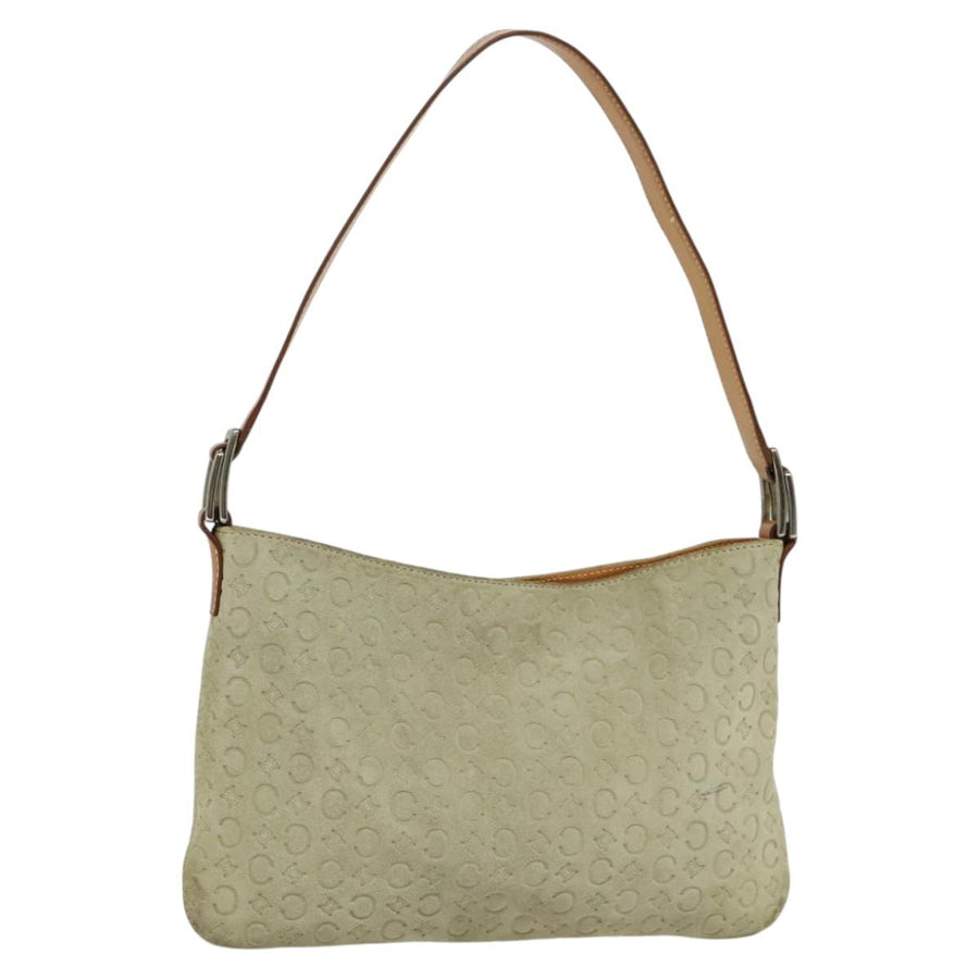 Celine Cline Embossed Suede Shoulder Bag