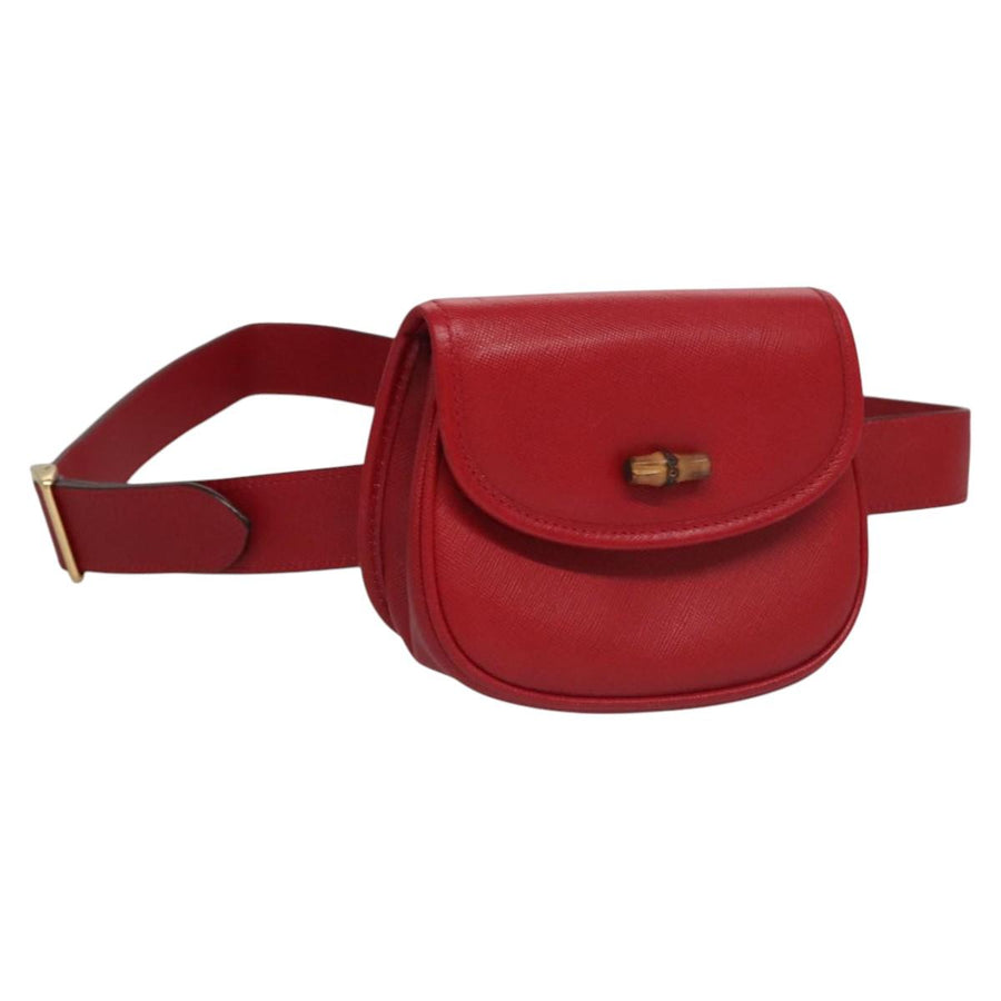Gucci Luxury Leather Bamboo Handbag with Metal Fittings and Storage Smell