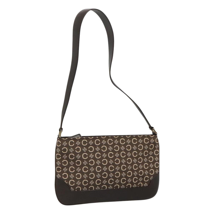 Celine Canvas Macadam Shoulder Bag with Adjustable Strap