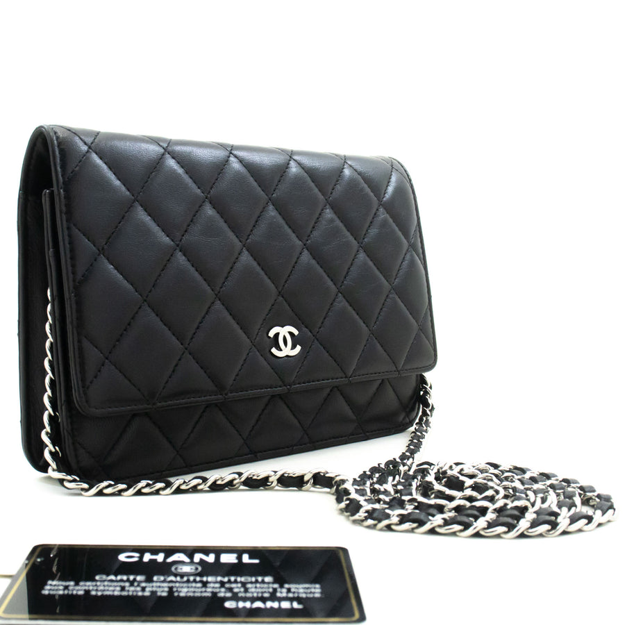 Chanel Leather Wallet On Chain with Authenticity Card