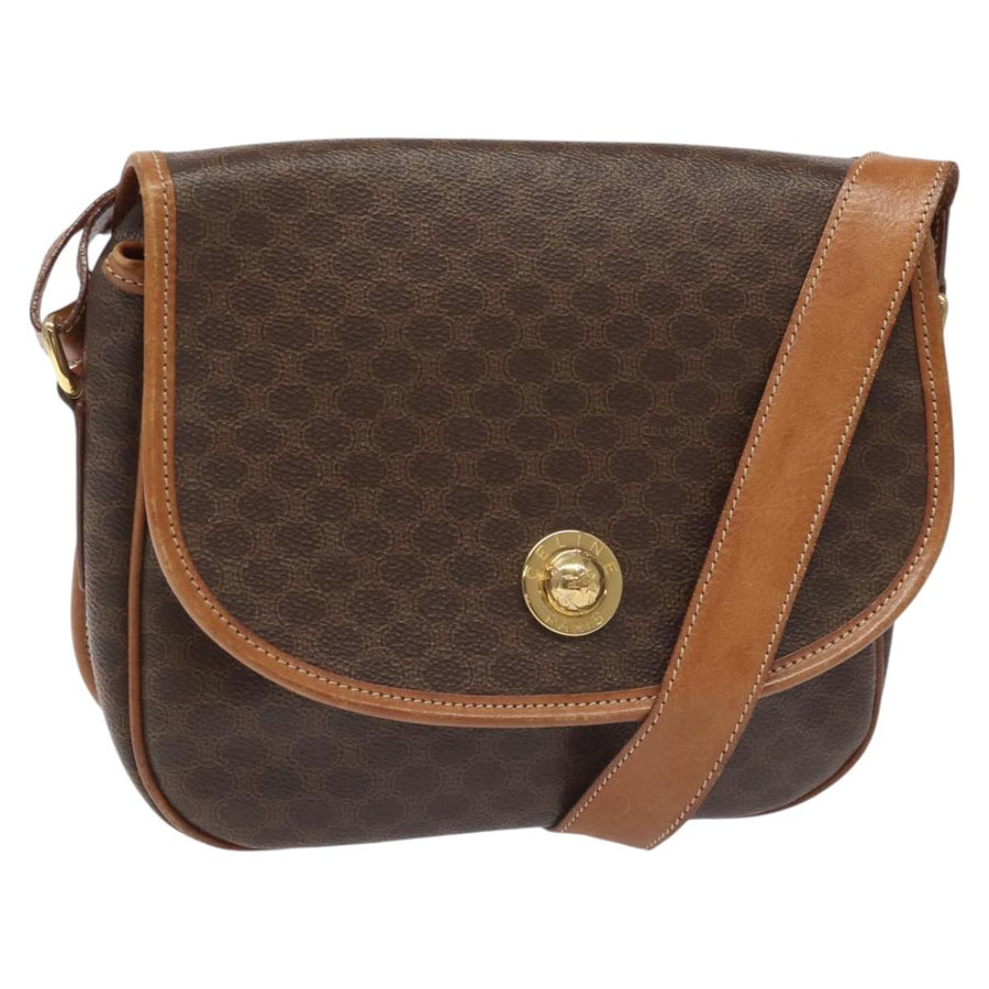 Celine Canvas Shoulder Bag with Adjustable Strap and Subtle Rubbing Details