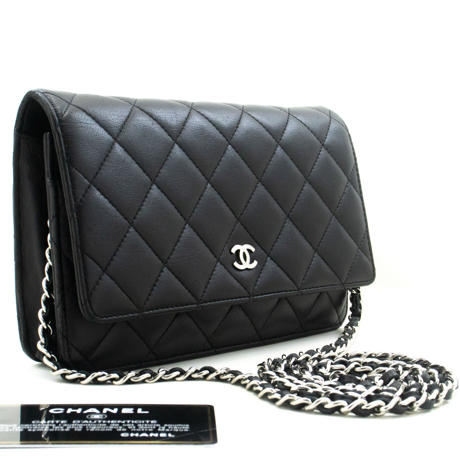 Chanel Leather Wallet On Chain with Authenticity Card