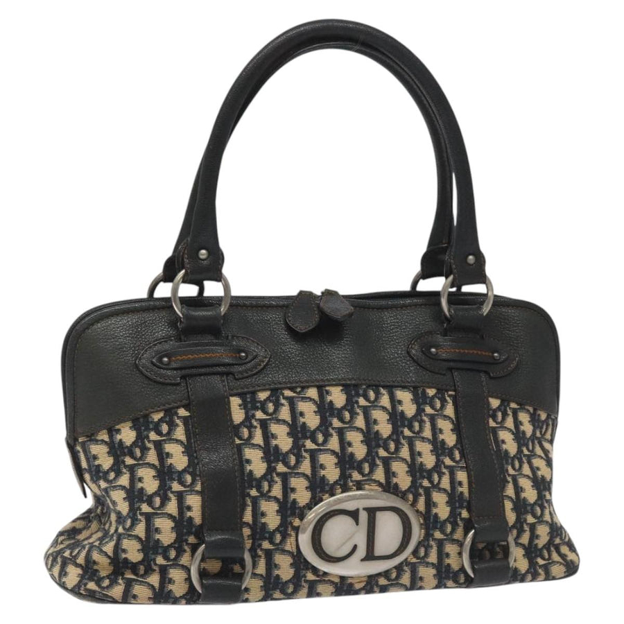 Dior Canvas Tote Bag with Metal Fittings and Handle Drop