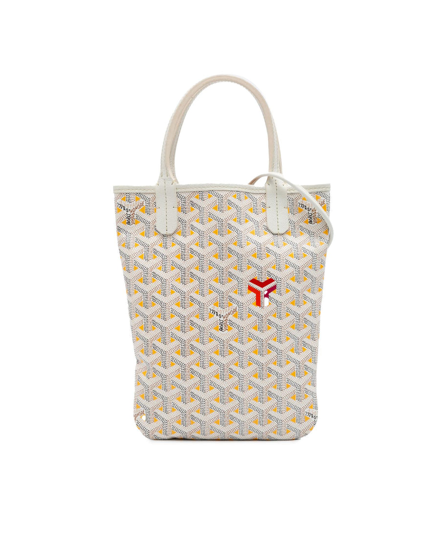 Goyard Coated Canvas Tote with Leather Trim and Detachable Strap
