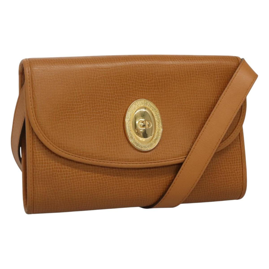 Dior Leather Shoulder Bag with Metal Fittings