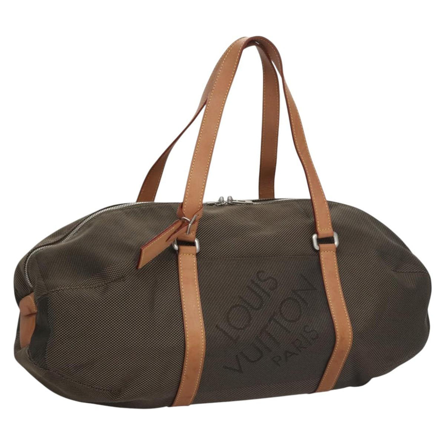 Louis Vuitton Designer Canvas Travel Bag with Padlock and Name Tag