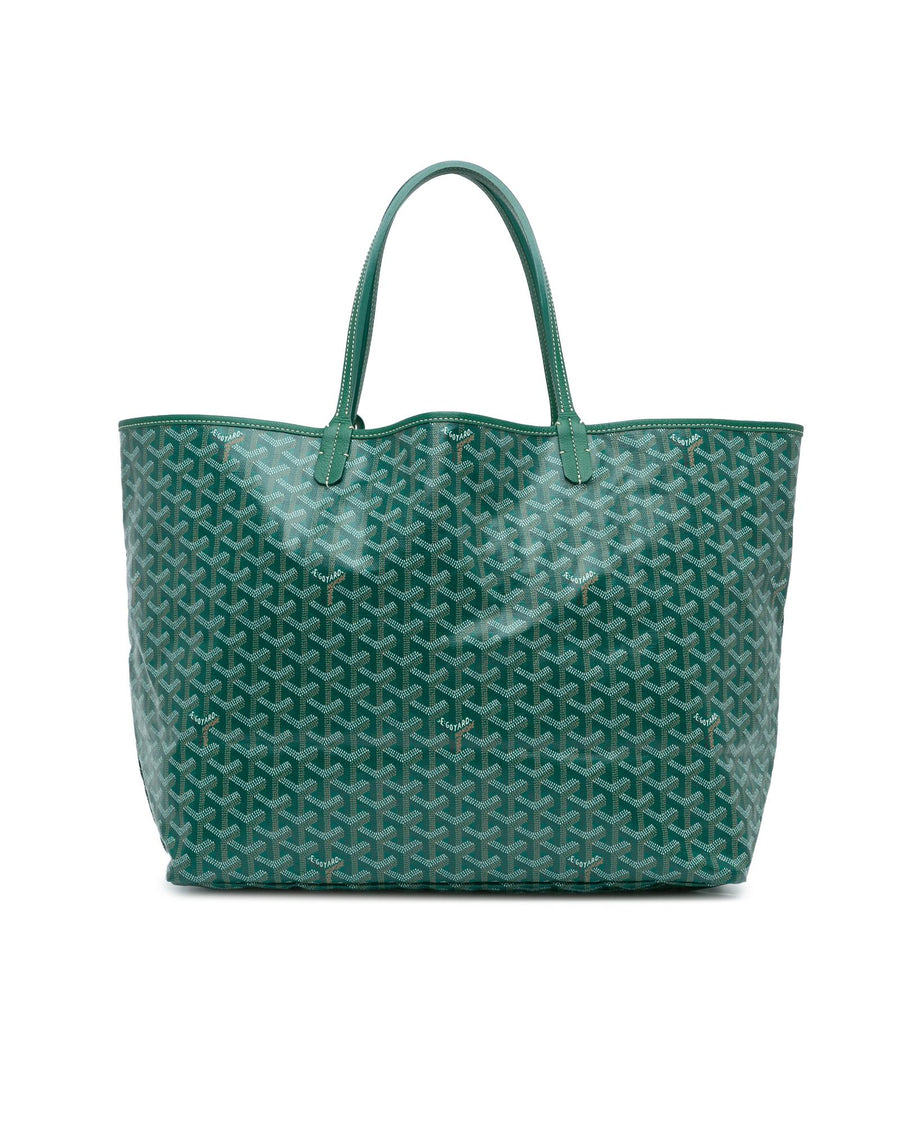 Goyard Coated Canvas Tote with Leather Trim and Detachable Pouch