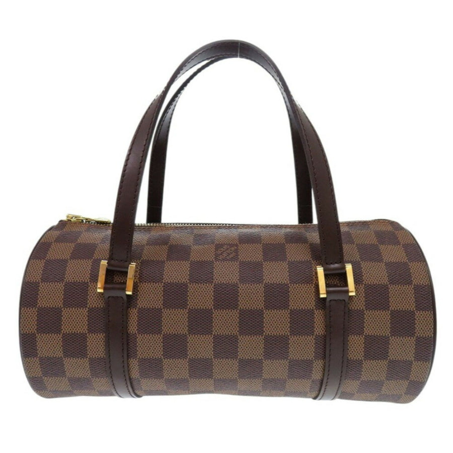 Louis Vuitton Papillon Canvas Handbag with Leather Trim and Metal Accents