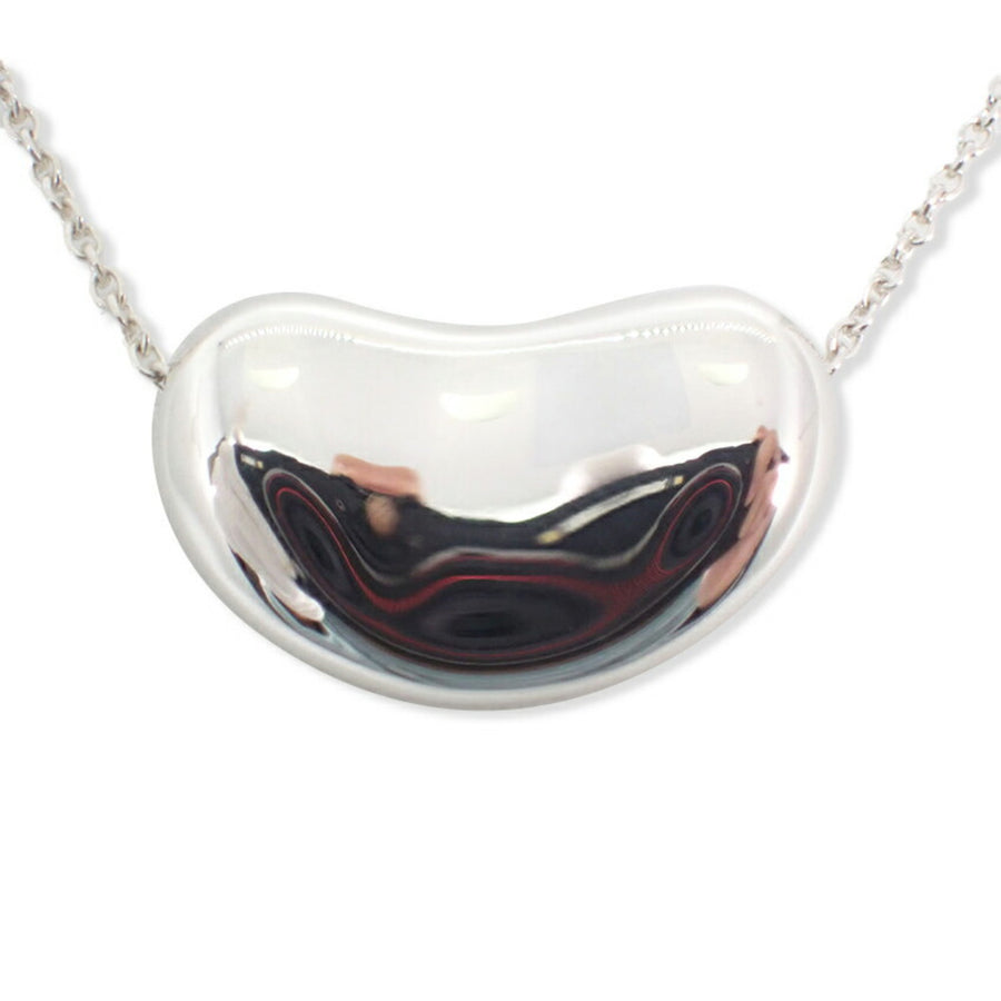 Tiffany & Co. Elegant Silver Bean Pendant Necklace