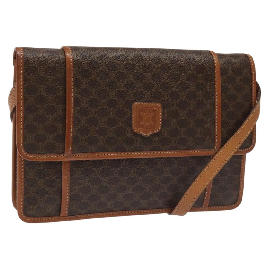 Celine Macadam Canvas Shoulder Bag with Adjustable Strap