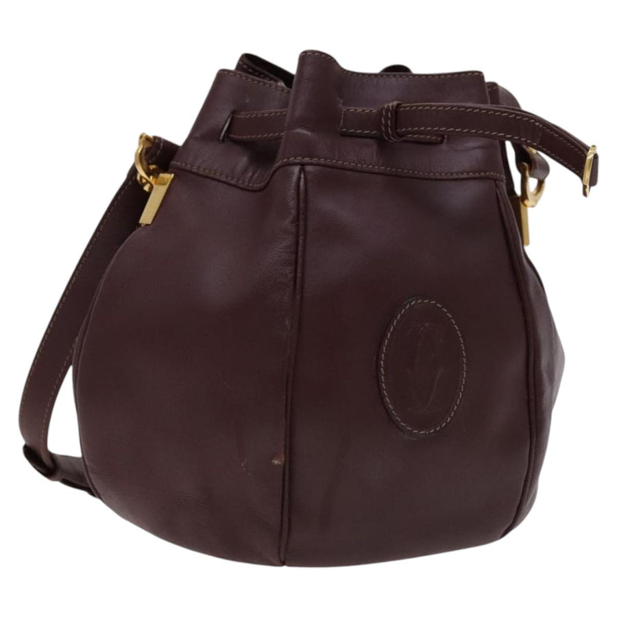 Cartier Leather Shoulder Bag with Slight Scratches and Stains