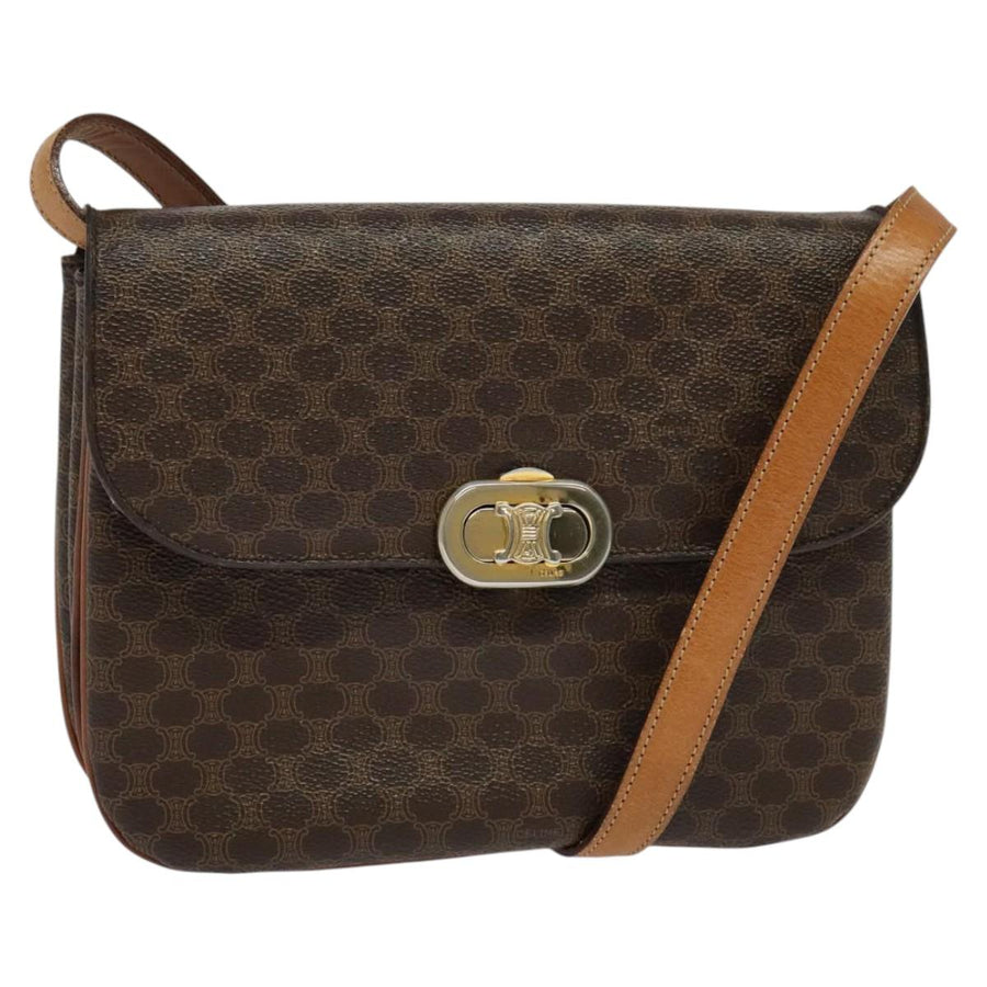 Celine Vintage Macadam Canvas Shoulder Bag with Adjustable Strap