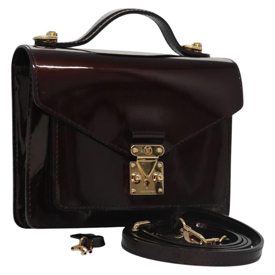 Louis Vuitton Patent Leather Monceau Bag with Keys and Shoulder Strap