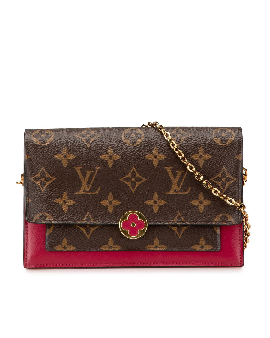 Louis Vuitton Monogram Wallet On Chain with Chain Strap and Interior Pockets