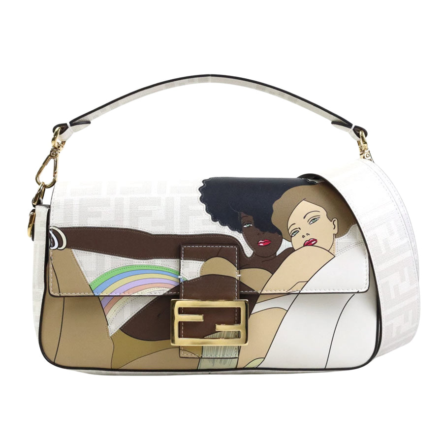 Fendi Canvas Mamma Baguette with Shoulder Strap