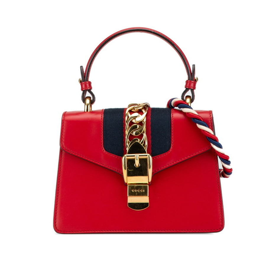 Gucci Leather Sylvie Shoulder Bag with Strap