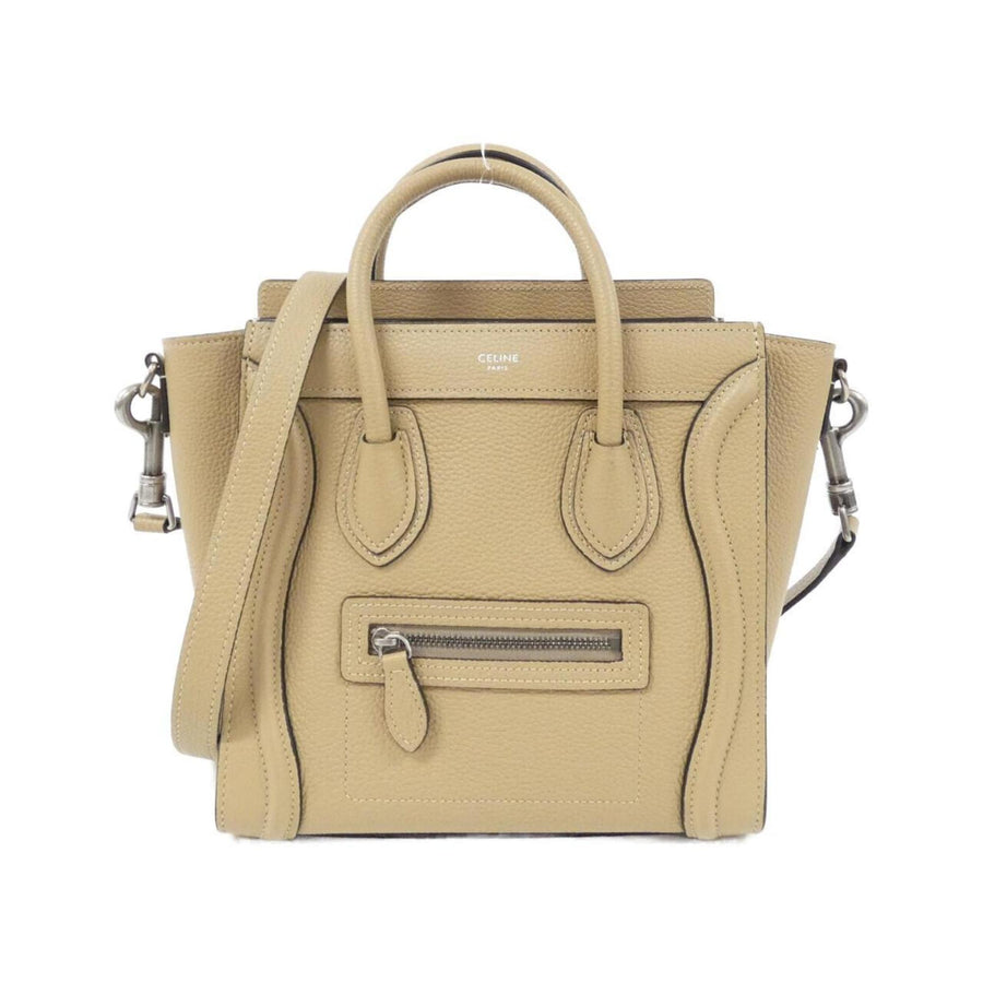 Celine Leather Luggage Tote with Dust Bag and Shoulder Strap