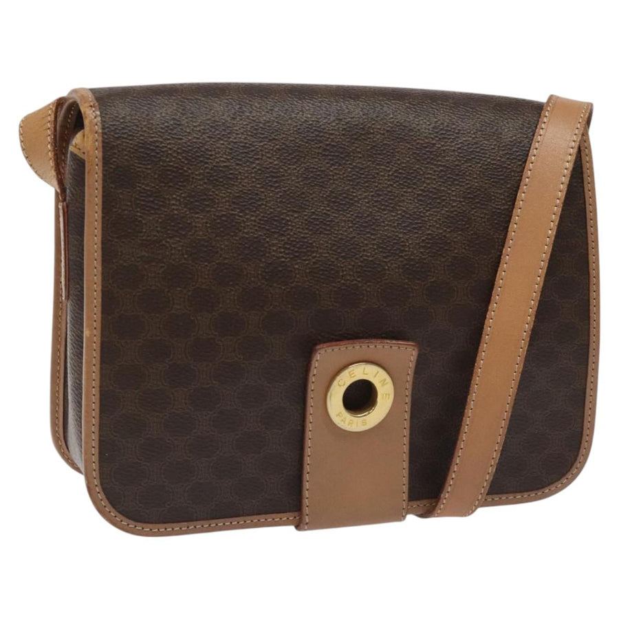 Celine Macadam Canvas Shoulder Bag with Adjustable Strap